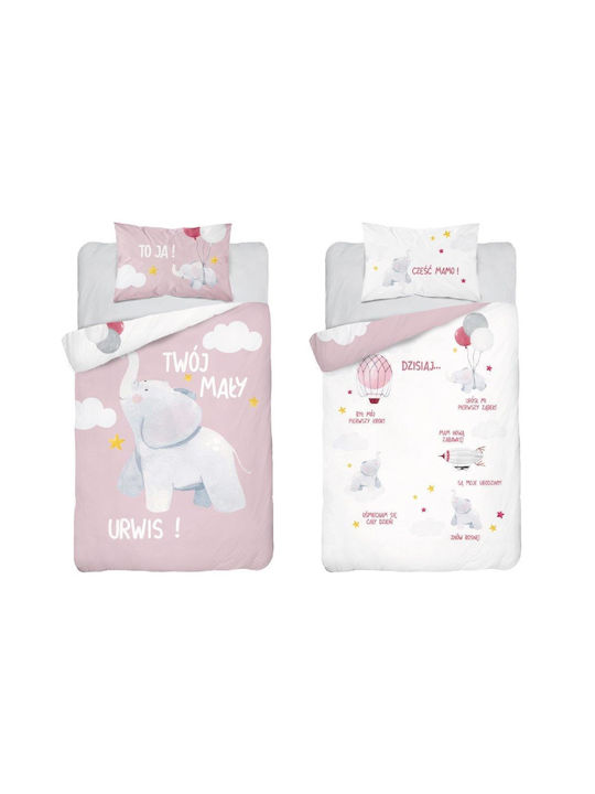 Detexpol Baby Duvet Cover Set With Pillowcase Pink 100x135cm