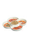Porcelain Dessert Divided Serving Plate with 4 Slots Serving Set Multicolour 21.5x21.5x2.8cm
