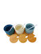 Porcelain Dessert Divided Serving Plate Set 3 Multicolour