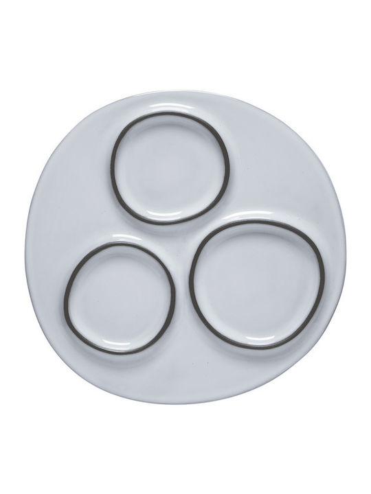 Ambar Salt Sea Τριπλος Στρογγυλος Δισκος 20 Εκ Stoneware Eco Gres Costa Nova