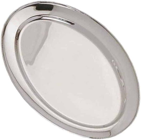Teller Servierplatte Oval Rostfreier Stahl Silber 4Stück