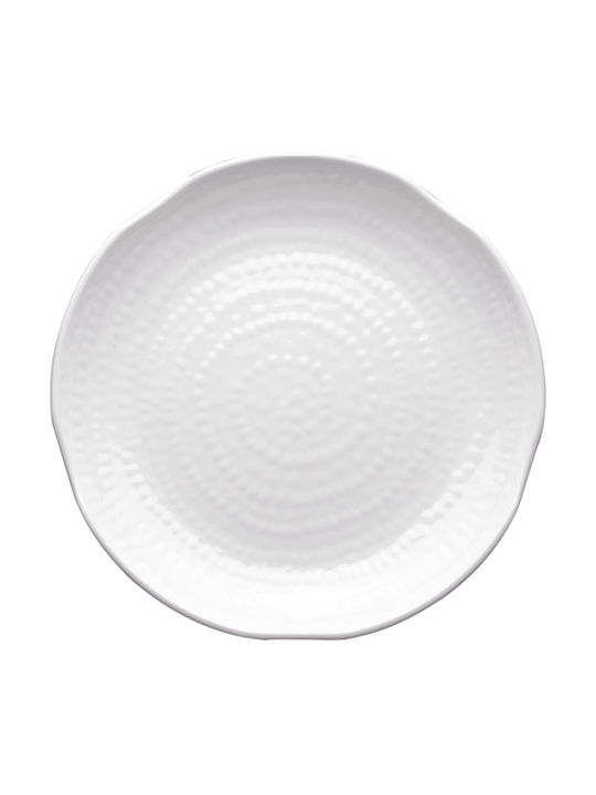 B141 White Round Serving Platter with Melamine Spiral 39.5xH5.8