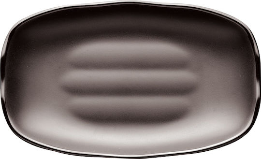 B397 Πιατελα Μαυρη Παραλ Μη Μελαμινης L27xw17xh3.4cm