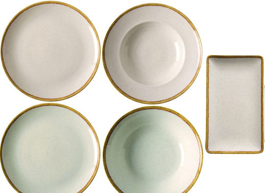 Porcelain Dinnerware Set Ivory 20 Pieces