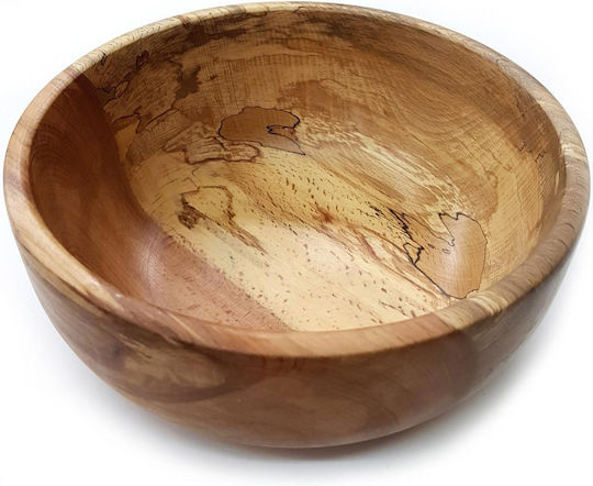 Wooden Art Deep Salad Bowl with Oak Wood 28cm
