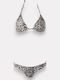 Set Bikini Τριγωνάκι με Αφαιρούμενη Ενίσχυση & Brazil Animal Print Μαύρο - Λευκό