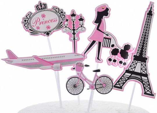 Cake Land Cake Topper Decorations Paris Woman Set of 6 Pieces