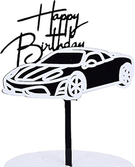 Cake Land Acrylic Cake Topper Happy Birthday Car Automobile