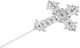 Cake Land Metal Topper Silver Cross Diamonds