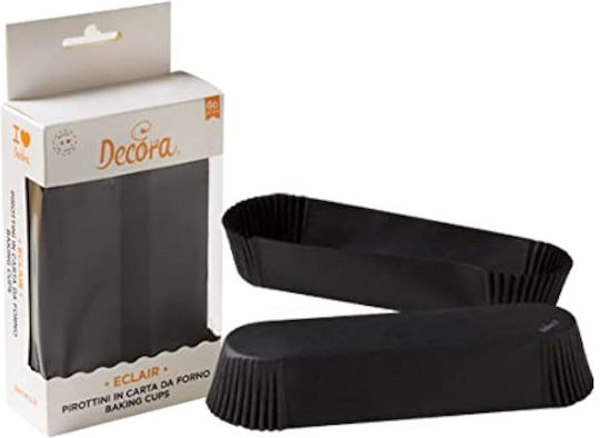 Decora Lange Schwarze Backförmchen 135x33x28 Mm Decora 60 Stück
