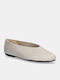 Suede Pointy Ballerinas Beige