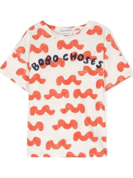 Kids Short-Sleeved T-Shirt Waves Multicolour 100% Organic Cotton 8-9 Years Bobo Choses