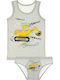Donella Kids' Set Brief with Undershirt Grey. 2pcs