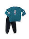 Piccino Piccio Kids Sweatpants Set Petrol 2pcs