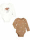 Petit Beguin Baby Bodysuits Set 2 Pieces for Girls Janeiro 6011410-Janeiro Brown Girl