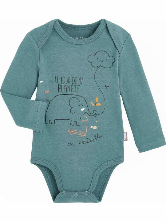 Petit Beguin Κορμάκι Body Bebe Garconls En Trottinette 6011649-394547 Πράσινο Αγόρι