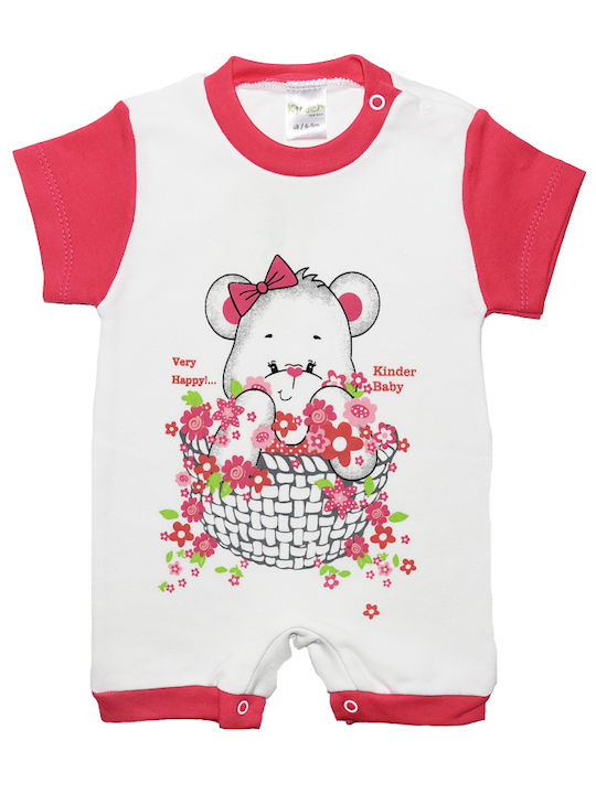 Baby Bodysuit happy Baby White Fuchsia