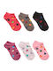 Kids' Ankle Socks Girls Apples Design Various Colours Super Offer 6 Pairs Dsn5358 Multicolour
