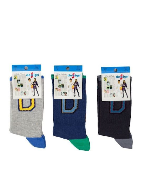 Design Letters Kids' Socks Knee-High Dark Green 3 Pairs