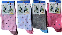 Design Letters Kids' Socks Knee-High PINK 4 Pairs