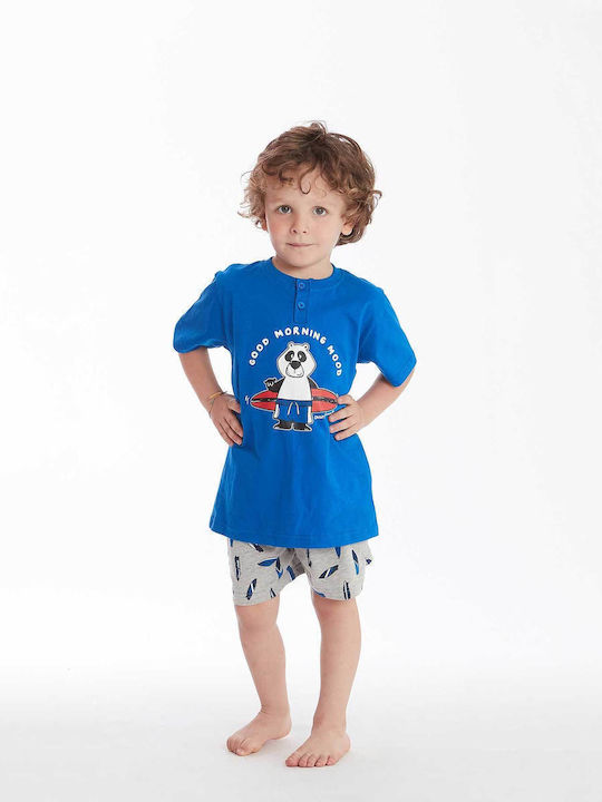 Crazy Farm Kids' Pajamas Summer Cotton BLU SAX