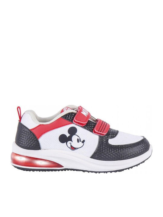 Cerda Kids Athletic Shoes with Lights Mickey Mouse White Black Red 24-31
