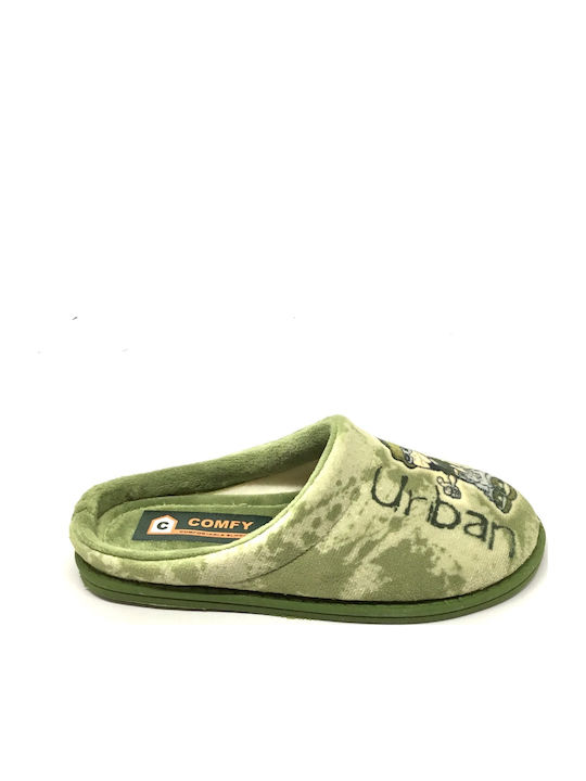 Παιδικές Παντόφλες Χειμερινές Αγόρι Comfy 349-016-green