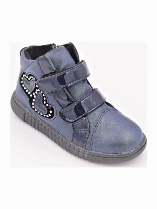 Meridian Lederne Kinderstiefeletten mit Reißverschluss Blau