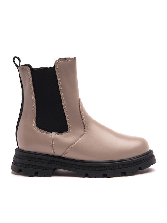 Girls Beige Ankle Boots