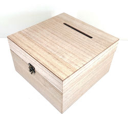 Ξύλινο Κουτί Ευχών Φυσικό 20x20x12cm Η12μ Rin-h12m