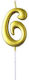 Birthday Candle Number "6" Gold