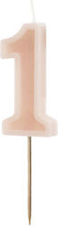 Birthday Candle Number 1 Dusty Pink 6 Cm