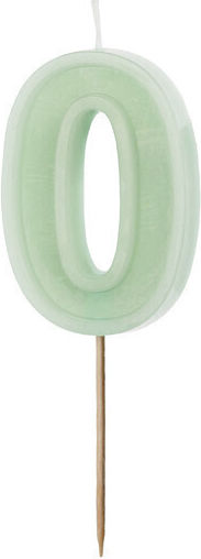 Birthday Candle Number 0 Green 6 Cm