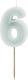 Birthday Candles Number 6 Light Mint 6 Cm