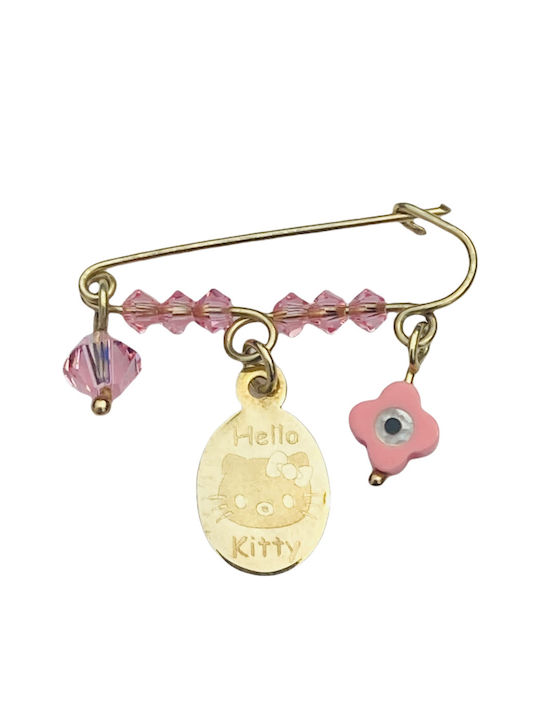 Goldene Kinder Sicherheitsnadel-Anhänger Hello Kitty