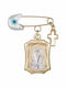 Children's Charm Pin Girl Safety Pin Charm K14 034602 034602 Gold 14 Carats