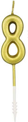 Birthday Candle Number "8" Gold 4.5cm