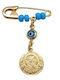 Rubini Child Safety Pin made of Gold 9K with Constantinato