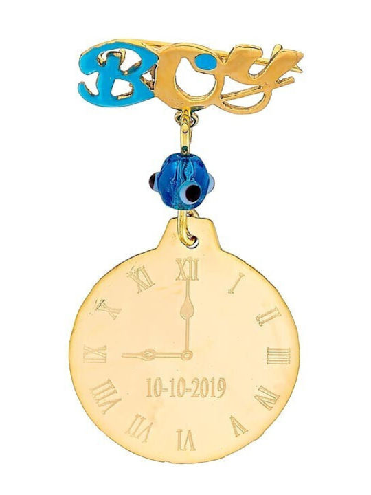 Goldene Sicherheitsnadel-Anhänger Kinderschutzengel Uhr Paxr515 9 Karat