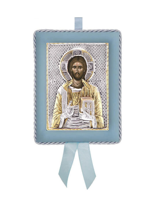 Silberne Heilige Ikone Neugeborenes Junge Jesus Christus Pantokrator 14,5x11,5cm Lokale Vergoldungen Silberne Heilige Ikone Neugeborenes Junge Jesus Christus Pantokrator 14,5x11,5cm Lokale Vergoldungen