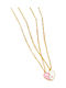 Handmade Friendship Necklace Set of 2 Gold-Tone Metal Heart Pink-White Best Friends Best Friends Girls Tatu Moyo
