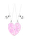 Handmade Friendship Necklace Set of 2 Silver Metal Pink Heart and Stars Best Friends Forever Best Friends Girls Always Tatu Moyo