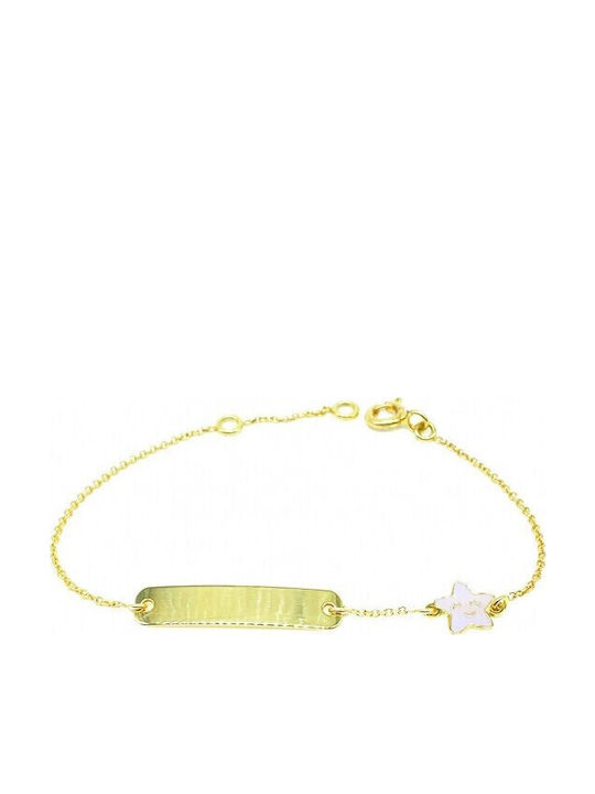 Inglessis Collection Goldie Βραχιόλι Ταυτότητα Αστεράκι Κιτρινος Χρυσος Κ14