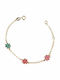 Paraxenies Kids Bracelet Chain from Gold-plated Silver with Flower
