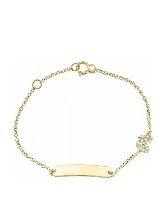 Art d or Kids Bracelet ID from Gold 9K with Stones