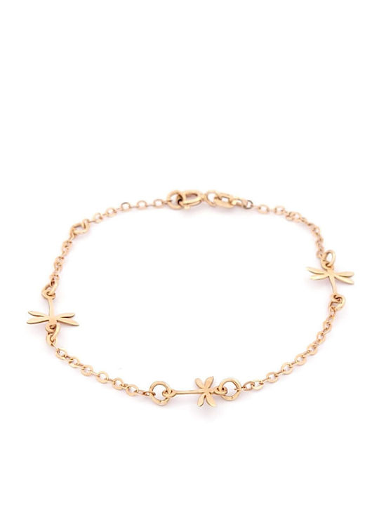 Anagnostakis Kinderarmband Kette aus Gold 14K mit Schmetterling