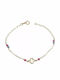 Kids Bracelet Chain from Gold 9K with Stones & Σταυρό