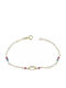 Kids Bracelet Chain Bracelet from Gold 9K with Stones & Crown