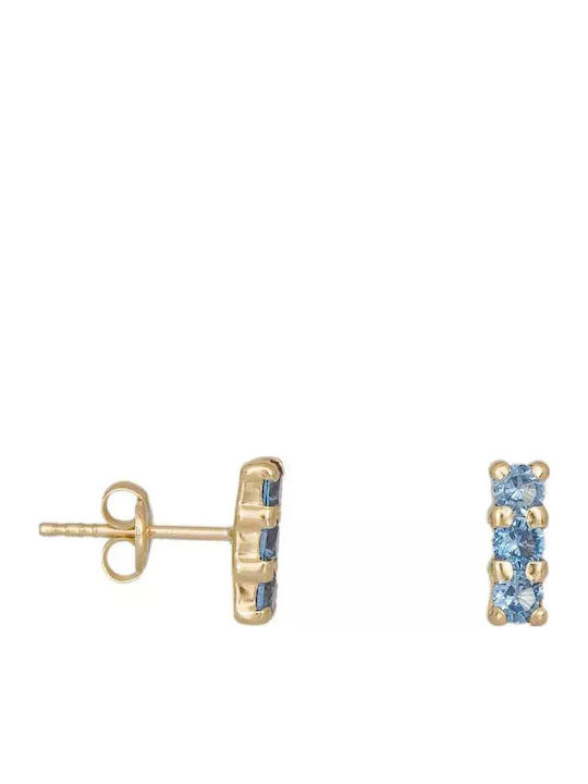 Gold Kinderohrringe K9 mit Blauen Steinen 045467 045467 Gold 9 Karat
