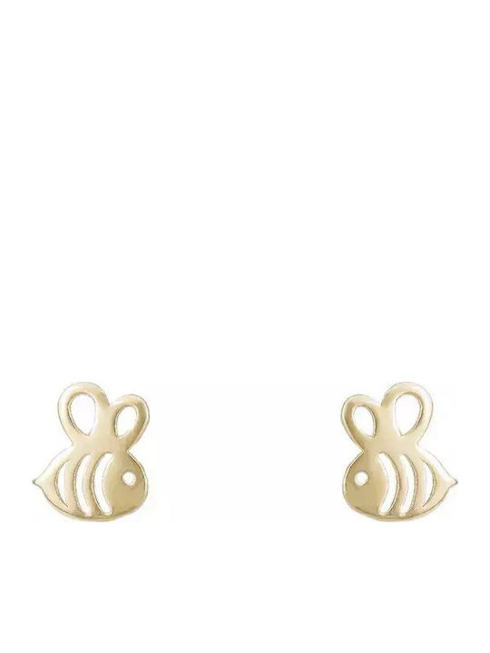 Handmade Kids Earrings K14 Little Bees 036048 036048 Gold 14 Carats